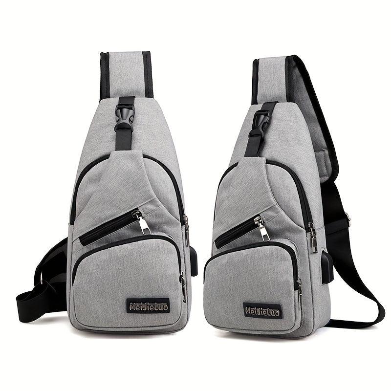 Men's Chest Bag Usb Men's Shoulder Bag Casual Sports Backpack