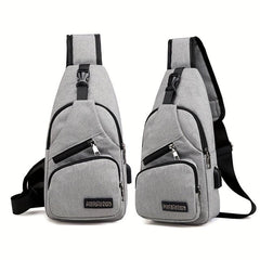 Men's Chest Bag Usb Men's Shoulder Bag Casual Sports Backpack