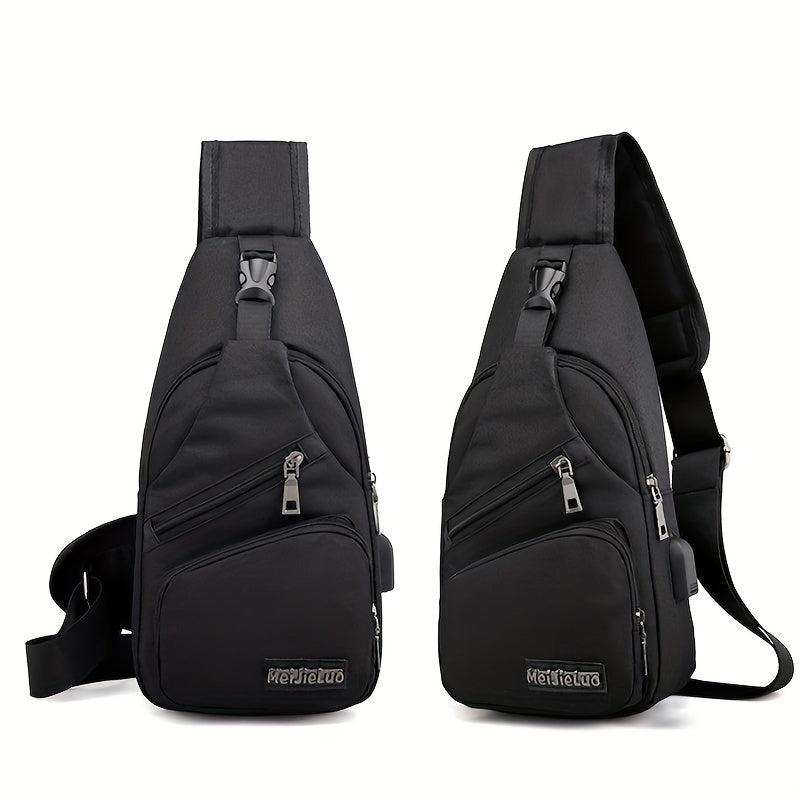 Men's Chest Bag Usb Men's Shoulder Bag Casual Sports Backpack