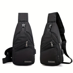 Men's Chest Bag Usb Men's Shoulder Bag Casual Sports Backpack