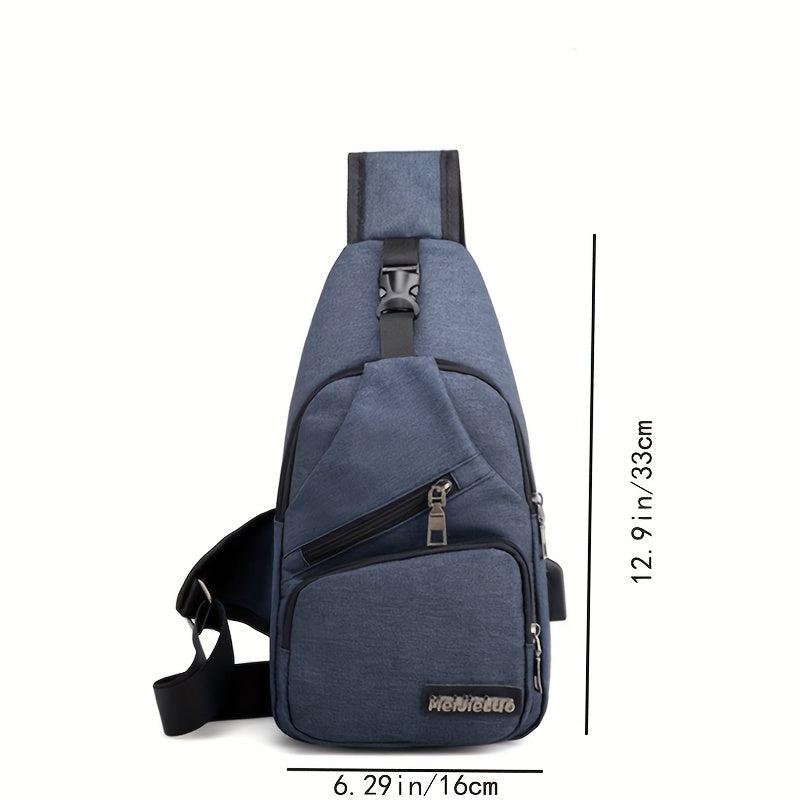 Men's Chest Bag Usb Men's Shoulder Bag Casual Sports Backpack