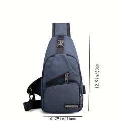 Men's Chest Bag Usb Men's Shoulder Bag Casual Sports Backpack