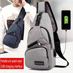 Men's Chest Bag Usb Men's Shoulder Bag Casual Sports Backpack
