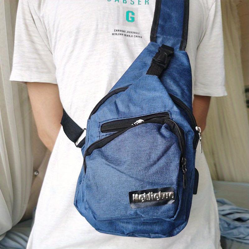Men's Chest Bag Usb Men's Shoulder Bag Casual Sports Backpack