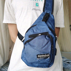 Men's Chest Bag Usb Men's Shoulder Bag Casual Sports Backpack