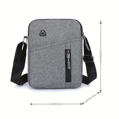 Men's Nylon Crossbody Bag with Earphone Hole Double Layer Shoulder Bag