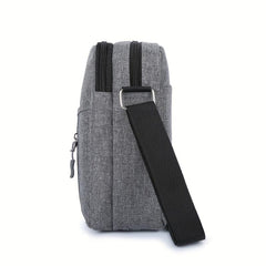 Men's Nylon Crossbody Bag with Earphone Hole Double Layer Shoulder Bag