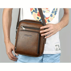 Men's Leather Shoulder Bag Business Crossbody Small Bag