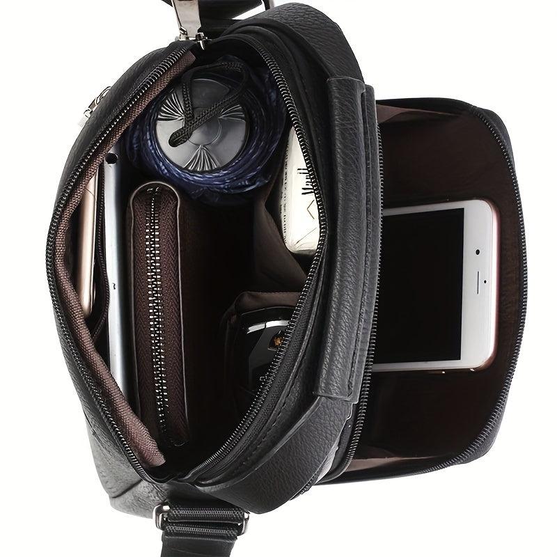 Men's Leather Shoulder Bag Business Crossbody Small Bag