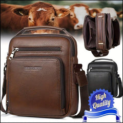 Men's Leather Shoulder Bag Business Crossbody Small Bag