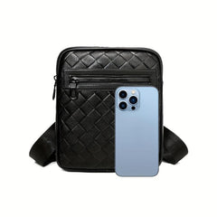 Men's Leather Messenger Bag Crocodile Pattern Chest Bag for Travel Work