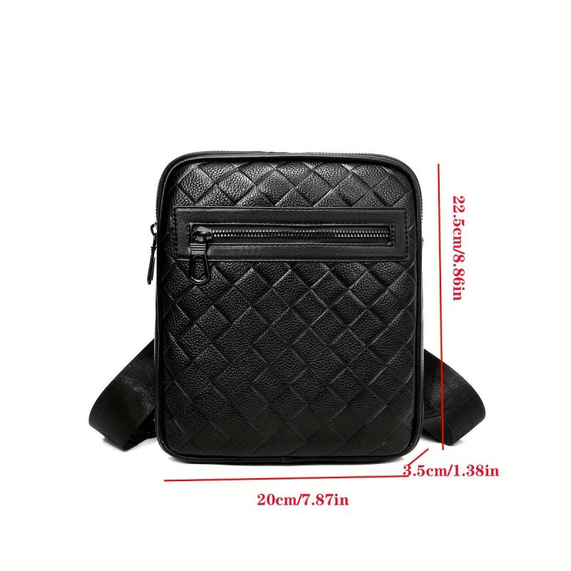 Men's Leather Messenger Bag Crocodile Pattern Chest Bag for Travel Work