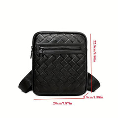 Men's Leather Messenger Bag Crocodile Pattern Chest Bag for Travel Work