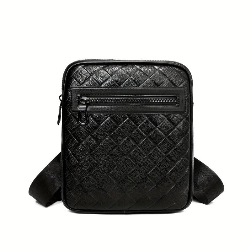 Men's Leather Messenger Bag Crocodile Pattern Chest Bag for Travel Work