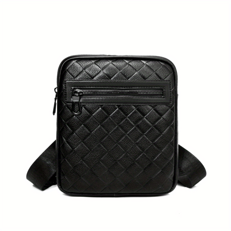 Men's Leather Messenger Bag Crocodile Pattern Chest Bag for Travel Work