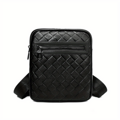 Men's Leather Messenger Bag Crocodile Pattern Chest Bag for Travel Work