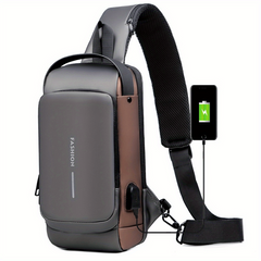 Casual Chest Bag with USB Charging Port and Password Lock