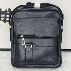 Men's Leather Crossbody Bag Multifunction Diagonal Shoulder Bag