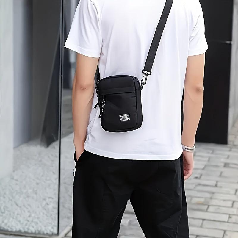 Men's Small Square Crossbody Bag Mobile Phone Bag