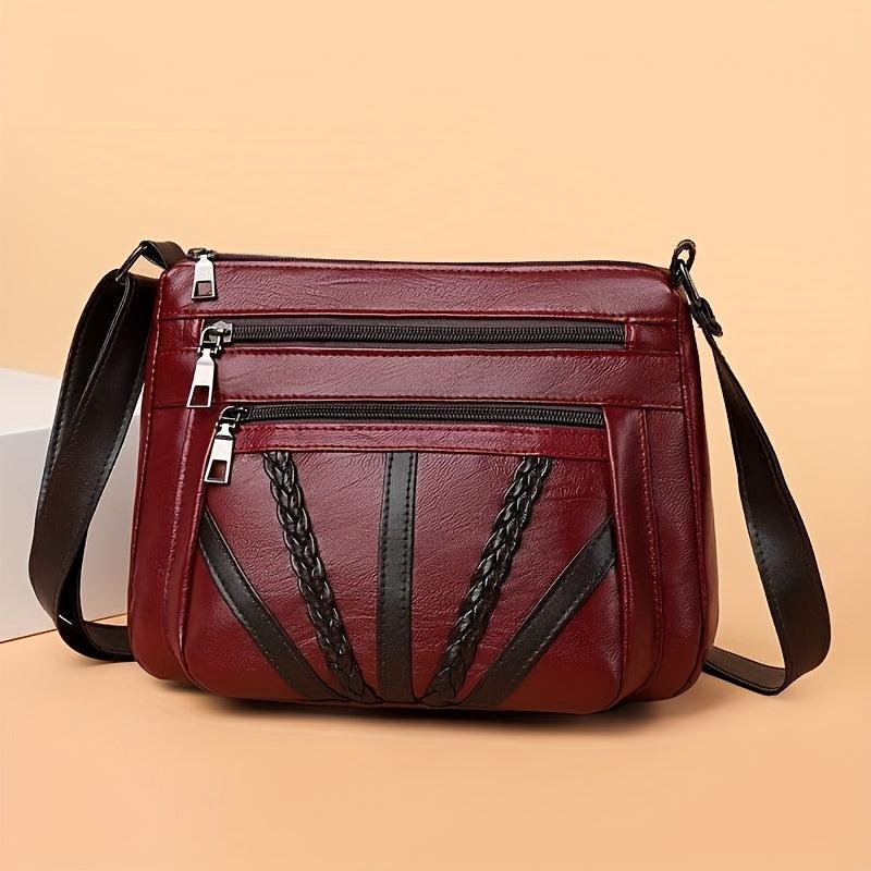 Men's Vintage Leather Shoulder Bag with Large Capacity