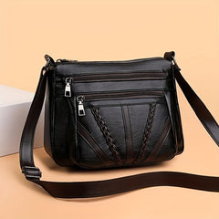 Men's Vintage Leather Shoulder Bag with Large Capacity