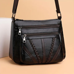 Men's Vintage Leather Shoulder Bag with Large Capacity