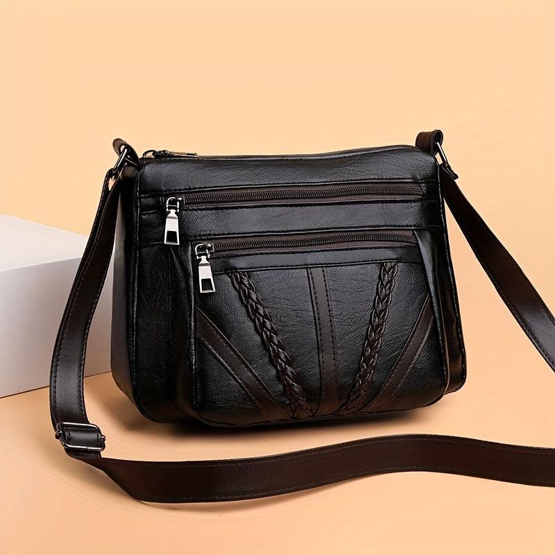 Men's Vintage Leather Shoulder Bag with Large Capacity