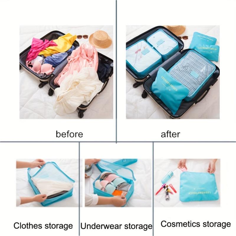 Travel Storage Bags Clothing Sorting Luggage Organizer Pouch Set