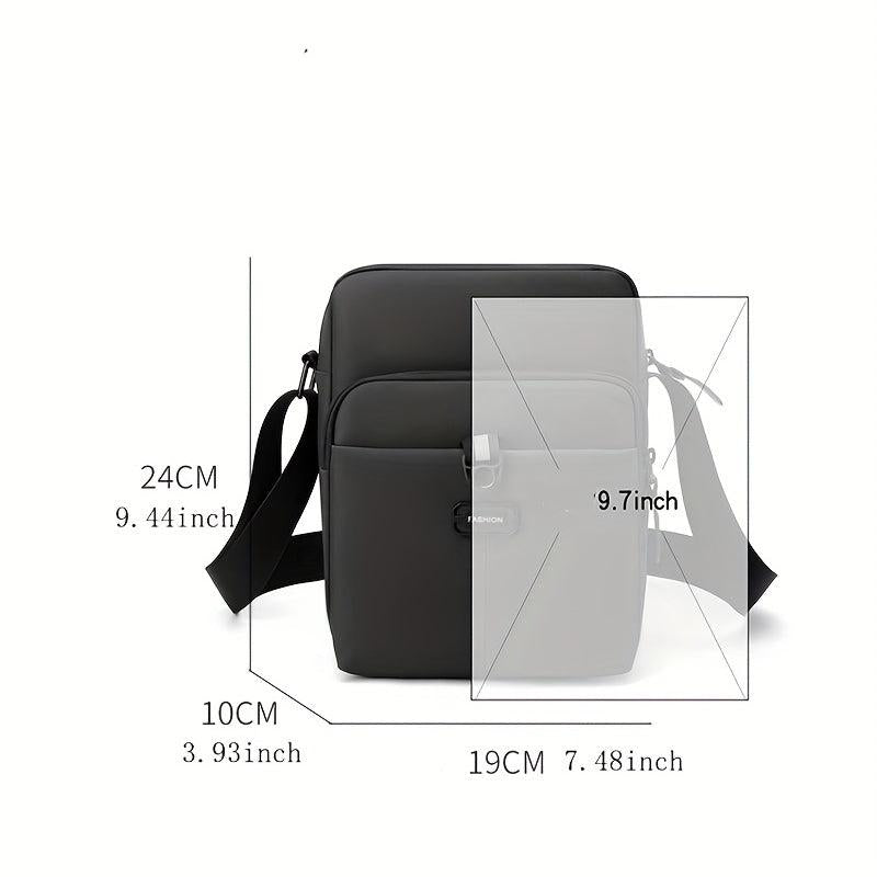 Men's Nylon Vertical Crossbody Bag Multifunction Diagonal Shoulder Bag