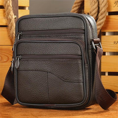 Men's Leather Crossbody Bag Vertical Casual Shoulder Phone Bag