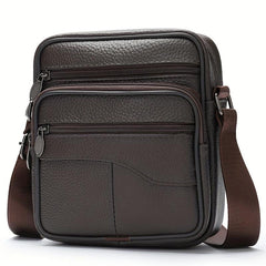 Men's Leather Crossbody Bag Vertical Casual Shoulder Phone Bag
