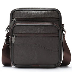 Men's Leather Crossbody Bag Vertical Casual Shoulder Phone Bag
