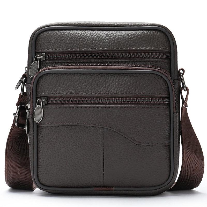 Men's Leather Crossbody Bag Vertical Casual Shoulder Phone Bag