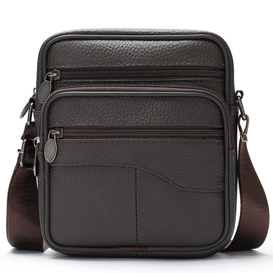Men's Leather Crossbody Bag Vertical Casual Shoulder Phone Bag