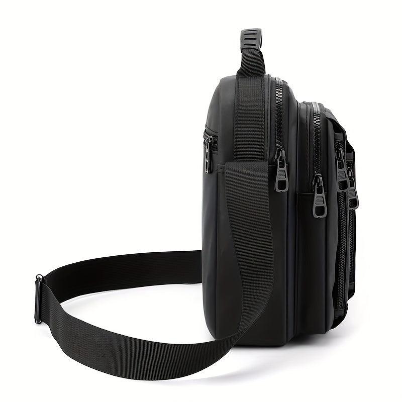 Men's Vertical Small Square Shoulder Bag Waterproof Nylon Handbag