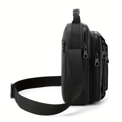 Men's Vertical Small Square Shoulder Bag Waterproof Nylon Handbag