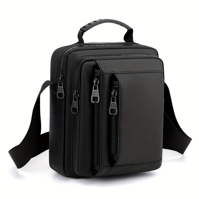 Men's Vertical Small Square Shoulder Bag Waterproof Nylon Handbag