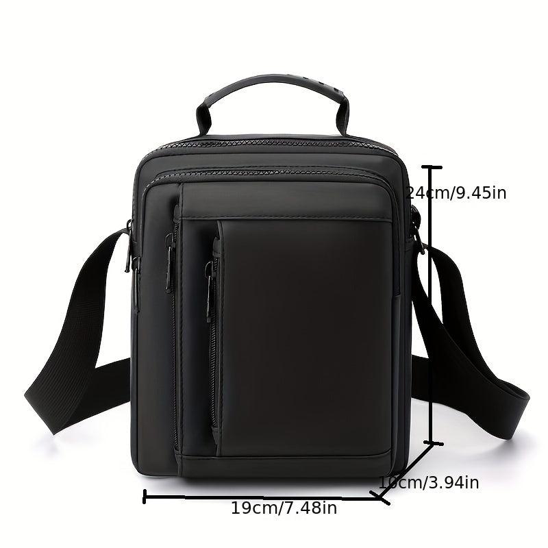 Men's Vertical Small Square Shoulder Bag Waterproof Nylon Handbag
