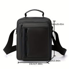 Men's Vertical Small Square Shoulder Bag Waterproof Nylon Handbag