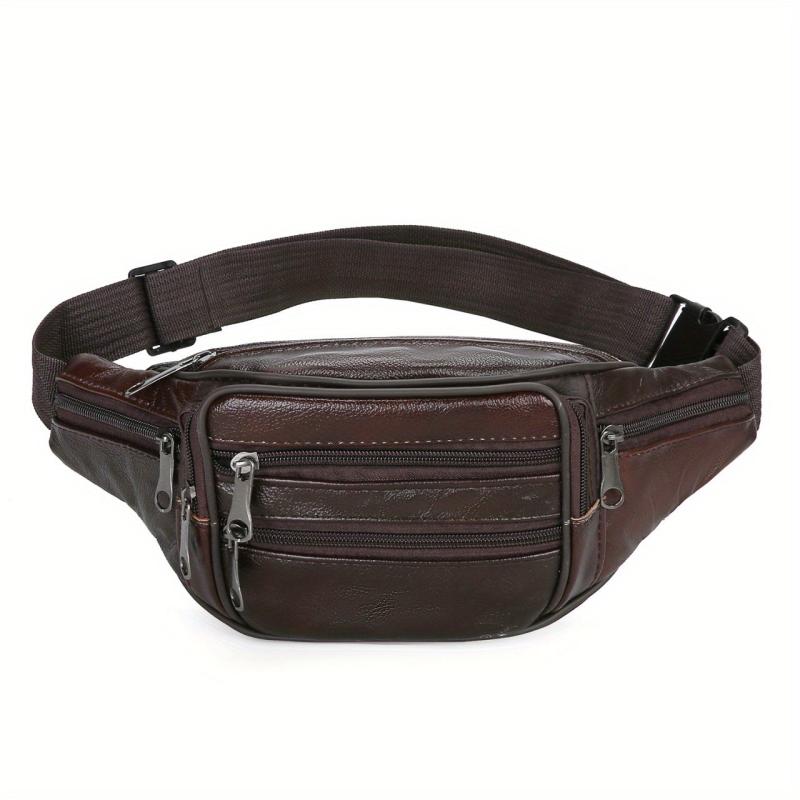 PU Leather Crossbody Chest Bag for Travel Hiking