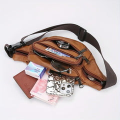 PU Leather Crossbody Chest Bag for Travel Hiking