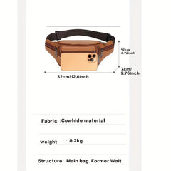 PU Leather Crossbody Chest Bag for Travel Hiking