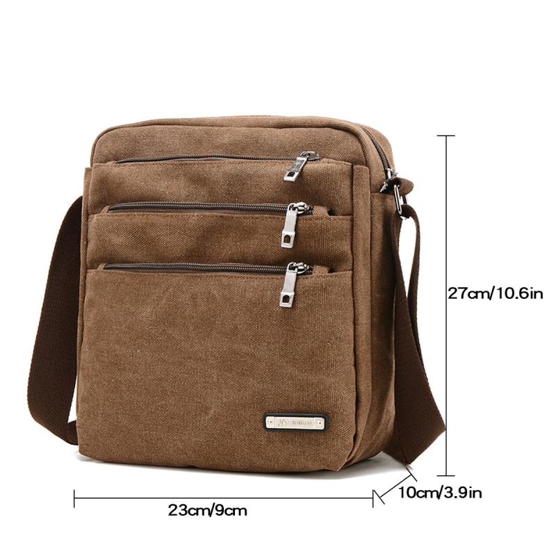 Men's Casual Canvas Diagonal Shoulder Bag Wear Resistant