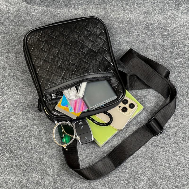 Plaid Shoulder Bag Business Briefcase Men's Large Capacity Messenger Bag