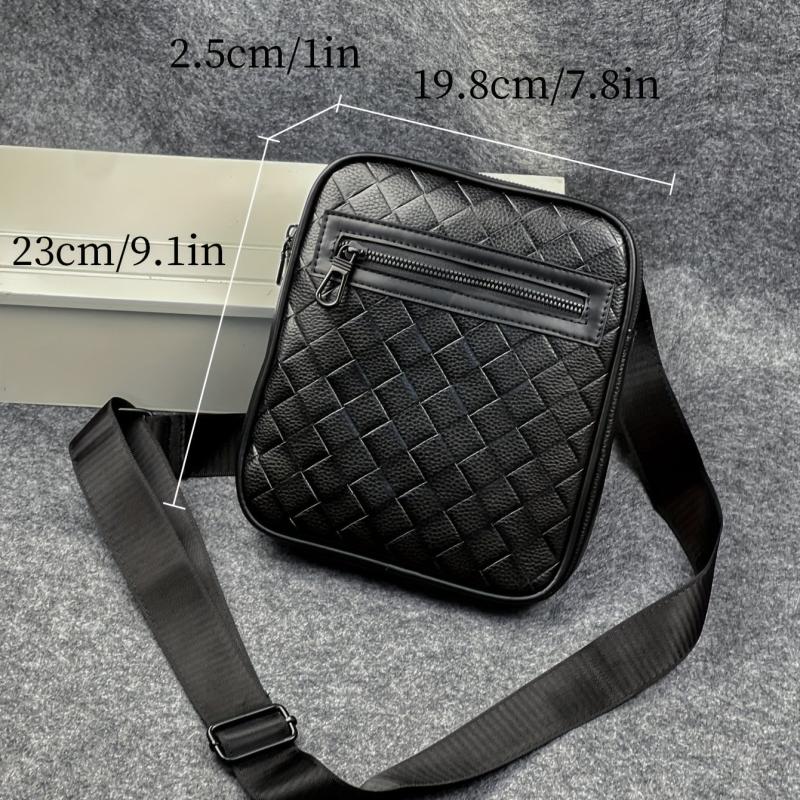 Plaid Shoulder Bag Business Briefcase Men's Large Capacity Messenger Bag