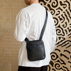 Plaid Shoulder Bag Business Briefcase Men's Large Capacity Messenger Bag