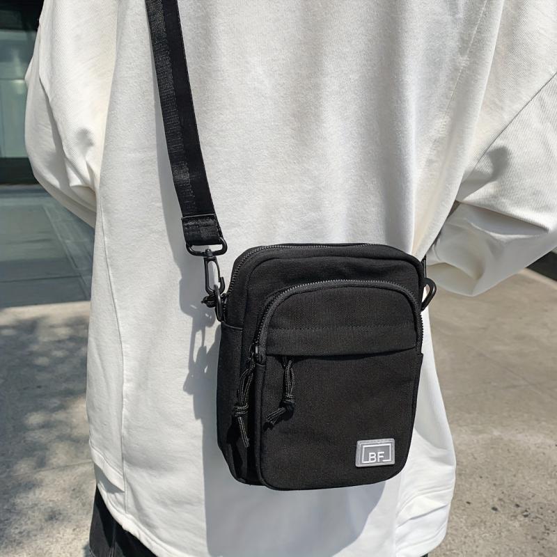 Canvas Messenger Bag for Men, Casual Shoulder Chest Bag for Daily Commute Travel