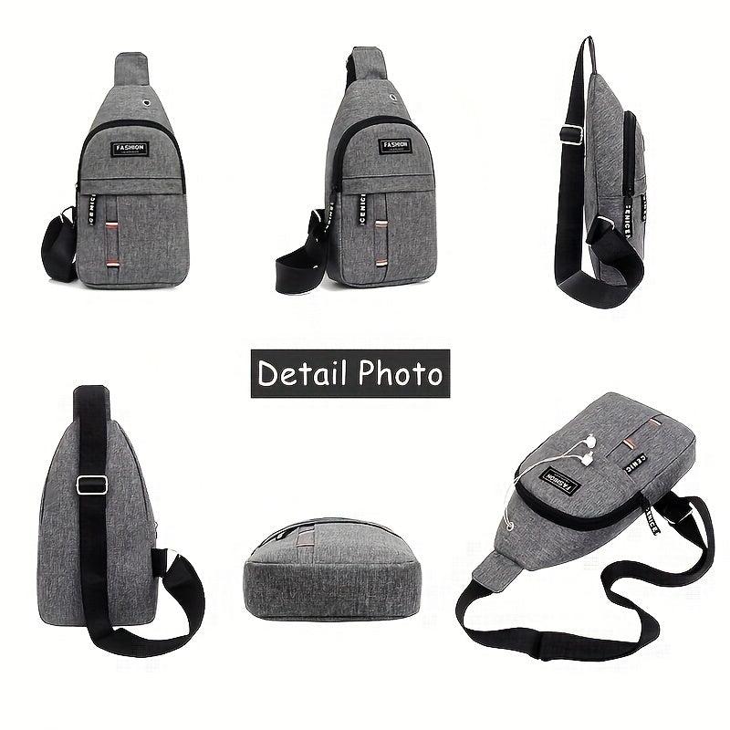 Men's Adjustable Straps Chest Bag Outdoor Sports Crossbody Bag
