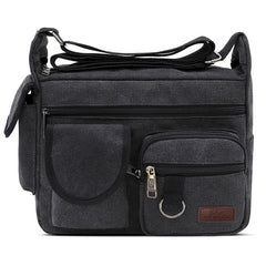 Men's Canvas Shoulder Bag Large Capacity Travel Messenger Bag
