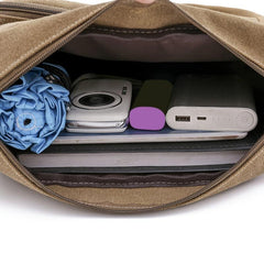 Men's Canvas Shoulder Bag Large Capacity Travel Messenger Bag
